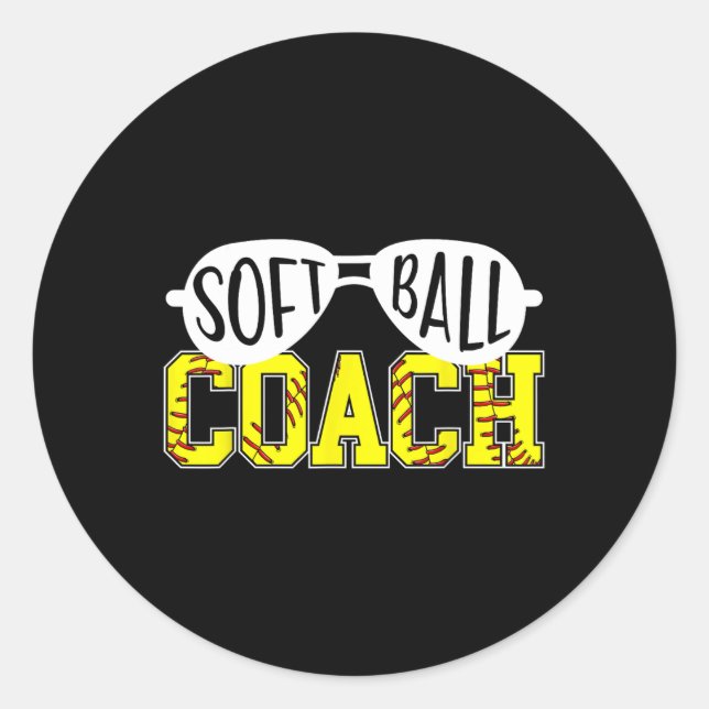 Softll-Trainer Softll-Coaching Lustiger Softll-Tra Runder Aufkleber (Vorderseite)