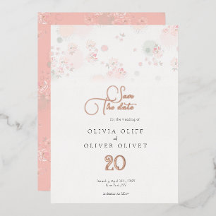 Softness Tea Rose Hochzeit speichern das Datum Folieneinladung