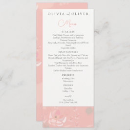 Softness Tee Rose Hochzeitmenü Menükarte