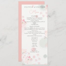Softness Tee Rose Hochzeitmenü Menükarte