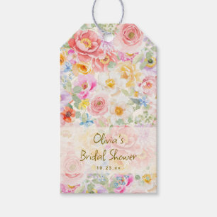 Softpastell-Aquarell-Blumen-Brautparty individuell Geschenkanhänger