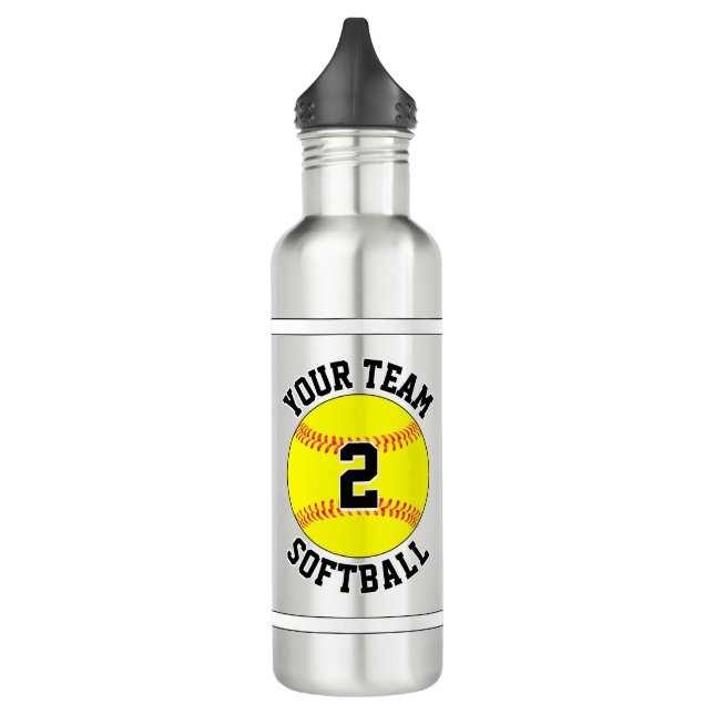 Software Custom Team Name und Spielernummer Sport Edelstahlflasche (Links)