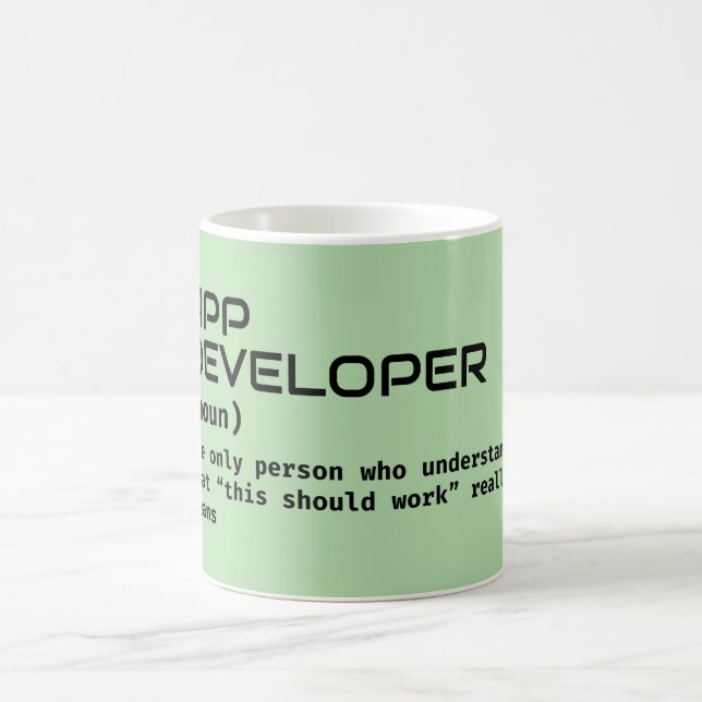 Software Developer Definition-Kaffee-Tasse Kaffeetasse (Mittel)