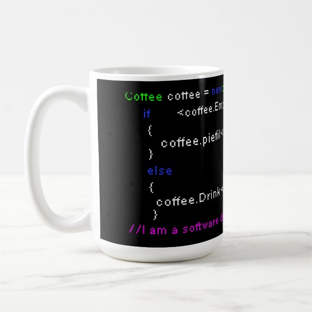 Software Developer PC Coffee Drink Coding Coding E Kaffeetasse (Links)