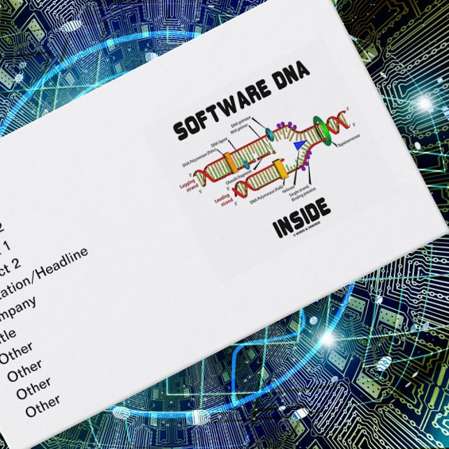 Software-DNA-Inside (DNA-Replikation) Visitenkarte (Molecular biology business card for any software engineer who has "Software DNA Inside".)