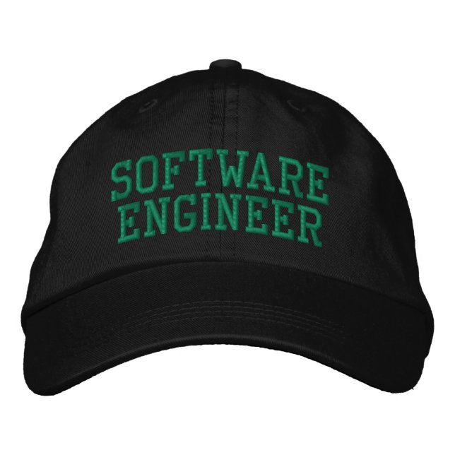 Software Engineer Computerprogrammierer Typografie Bestickte Baseballkappe (Vorderseite)