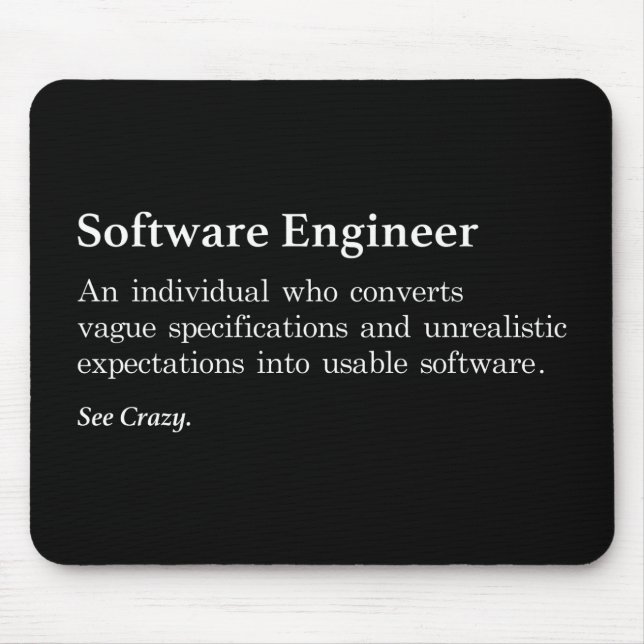 Software Engineer Definition Mouse Pad - Dunkel Mousepad (Vorne)