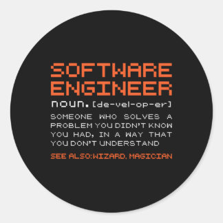 Software Engineer Definition Software-Entwickler Runder Aufkleber