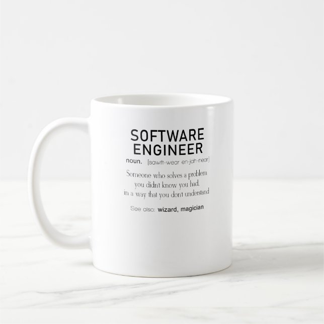 Software Engineer Definitions-Kodierer-Definition Kaffeetasse (Links)