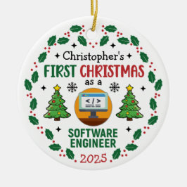 Software Engineer Erster Weihnachtsbaum Individuel Keramik Ornament