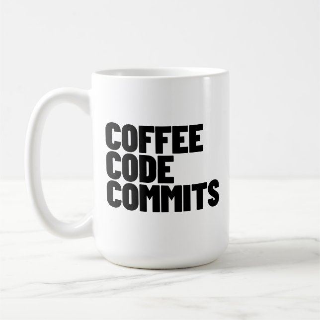 Software Engineer Leben - Kaffee Code Commits Entw Kaffeetasse (Links)