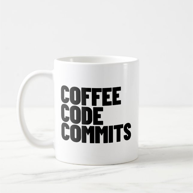 Software Engineer Leben - Kaffee Code Commits Entw Kaffeetasse (Links)