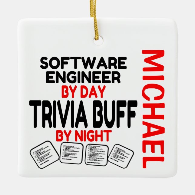 Software Engineer Lieben Trivia CUSTOM spielen Keramikornament (Vorderseite)