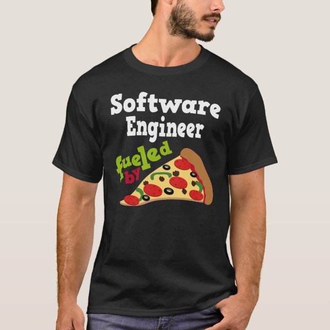 Software Engineer (lustiges) Pizza-T-Shirt T-Shirt (Vorderseite)