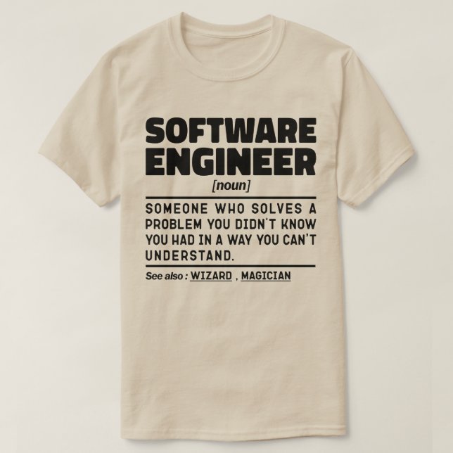 Software Engineer Noun Computer Geek Coding Lover T-Shirt (Design vorne)