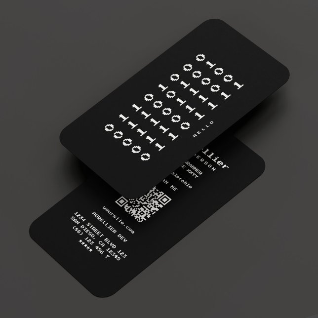 Software Engineer Programmierer Entwickler Schwarz Visitenkarte (Software Engineer Programmer Developer Black White Business Card
)