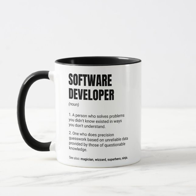 Software-Entwickler Definition Funny Engineer Tasse (Links)