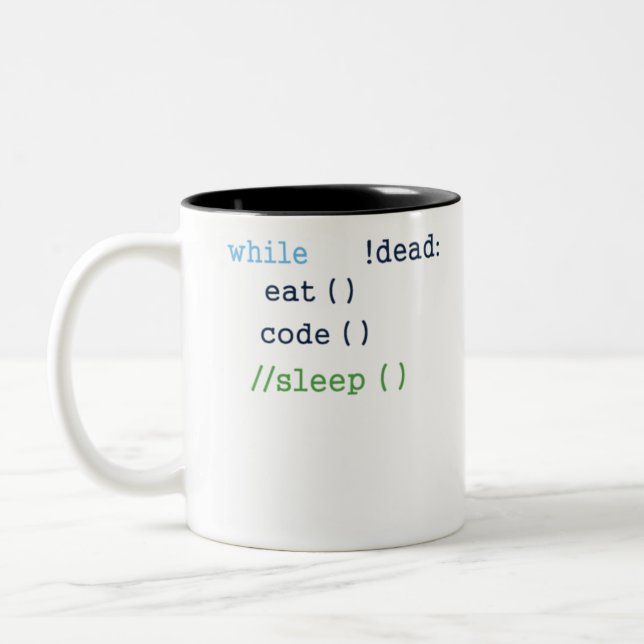 Software-Entwickler für Eat Code Sleep Coder Progr Zweifarbige Tasse (Links)