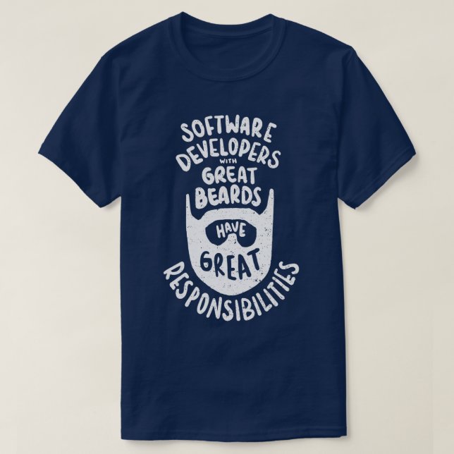 Software-Entwickler Informatiker Beard Funny T-Shirt (Design vorne)