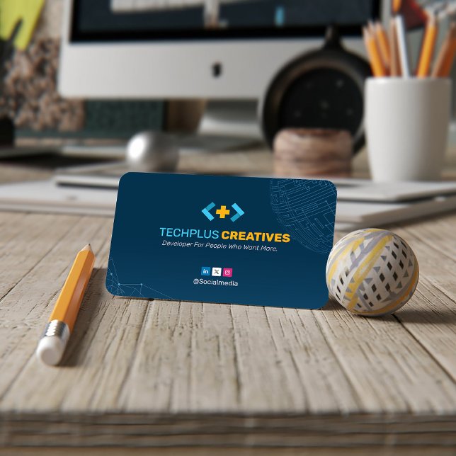 Software-Entwickler | Modern Blue Barcode Visitenkarte (Von Creator hochgeladen)