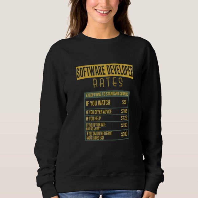 Software-Entwickler-Raten Beruf Karriere Arbeiter Sweatshirt (Vorderseite)