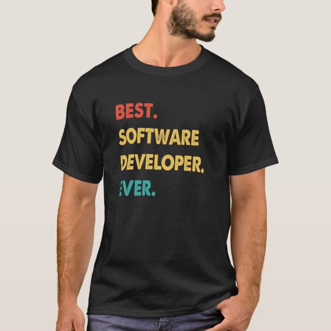 Software-Entwickler Retro Best Software Developer  T-Shirt (Vorderseite)