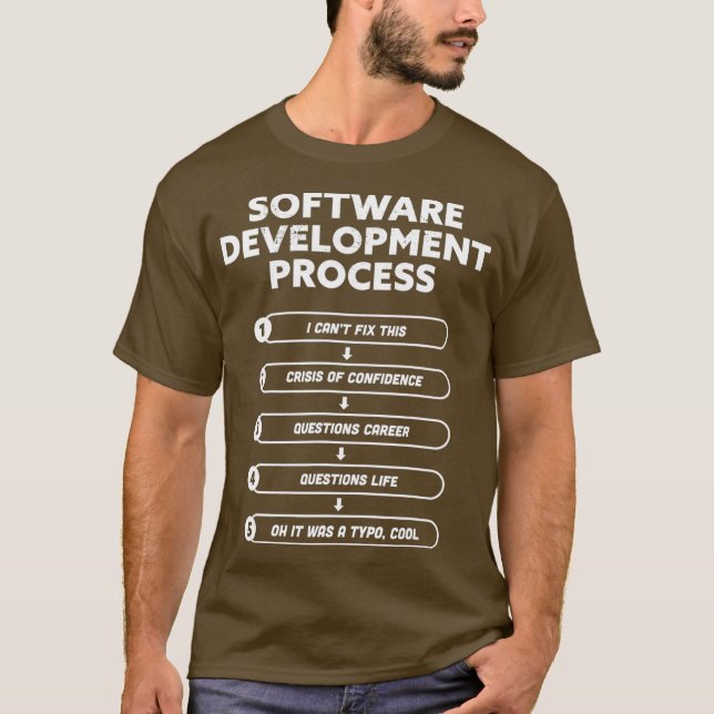 Software-Entwicklungsprozess Funny Programming T-Shirt (Vorderseite)