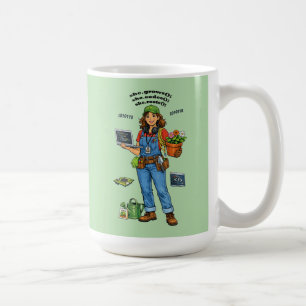 Software-Ingenieurin, deren Hobby Gartenarbeit ist Kaffeetasse