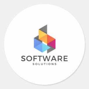 Software-Lösungen Runder Aufkleber