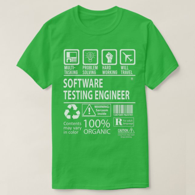 Software Testing Engineer Multitasking-Job-Geschen T-Shirt (Design vorne)