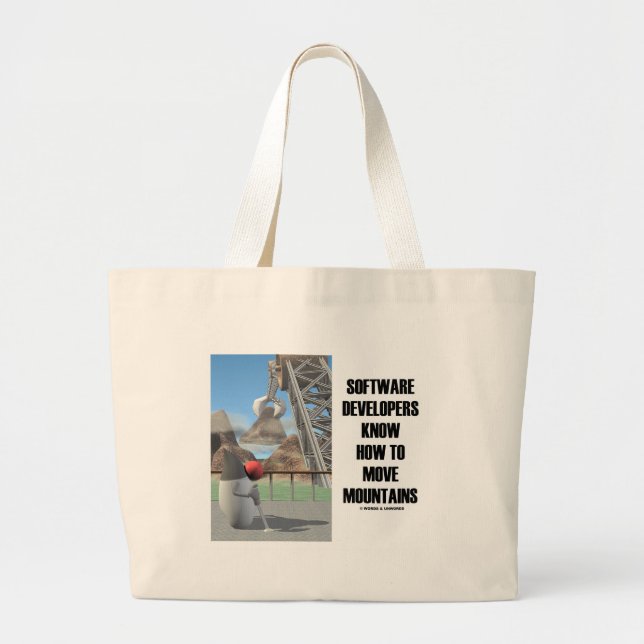 Softwareentwickler können Berge bewegen Jumbo Stoffbeutel (Vorne)