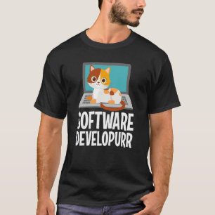 Softwareentwickler Programmierwitz Süße Katze Lapt T-Shirt