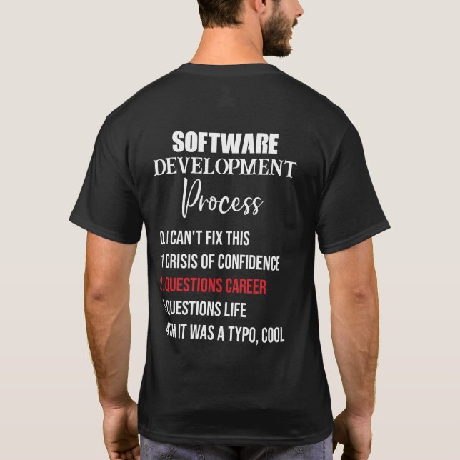 Softwareentwicklungsprozess Python Programmierer T-Shirt (Rückseite)