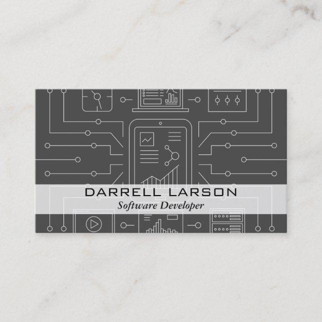 Softwareschlüssel | Entwicklertechnologie Visitenkarte (Vorderseite)