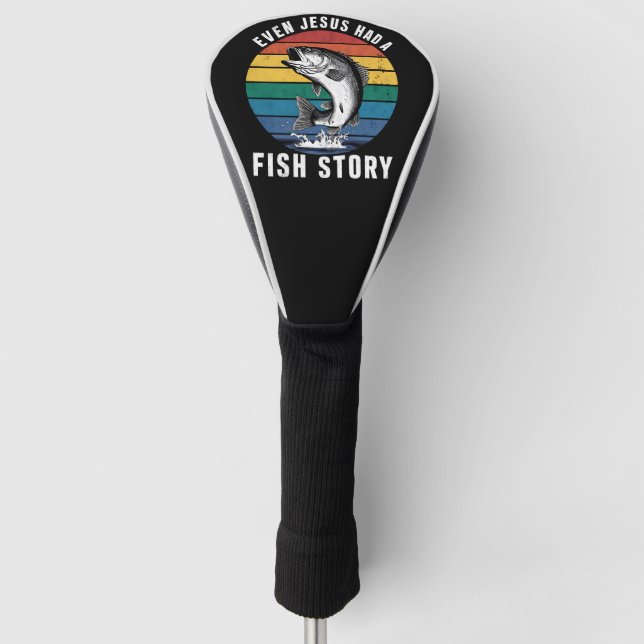 Sogar Jesus hatte den Bassfisch aus der Fischgesch Golf Headcover (Vorderseite)