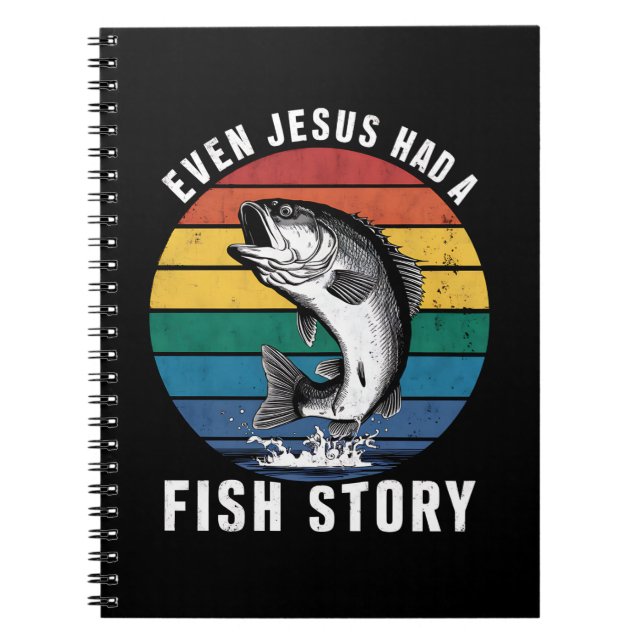 Sogar Jesus hatte den Bassfisch aus der Fischgesch Notizblock (Vorderseite)