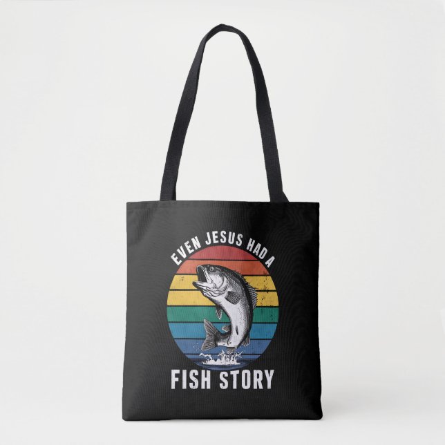 Sogar Jesus hatte den Bassfisch aus der Fischgesch Tasche (Vorderseite)