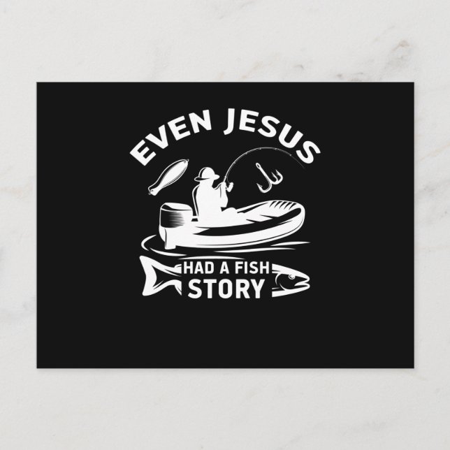Sogar Jesus hatte eine Fischgeschichte, die Christ Ankündigungspostkarte (Vorderseite)