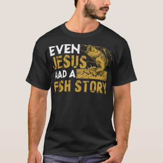 Sogar Jesus hatte einen Fischgeschichten-Fisch-Ent T-Shirt