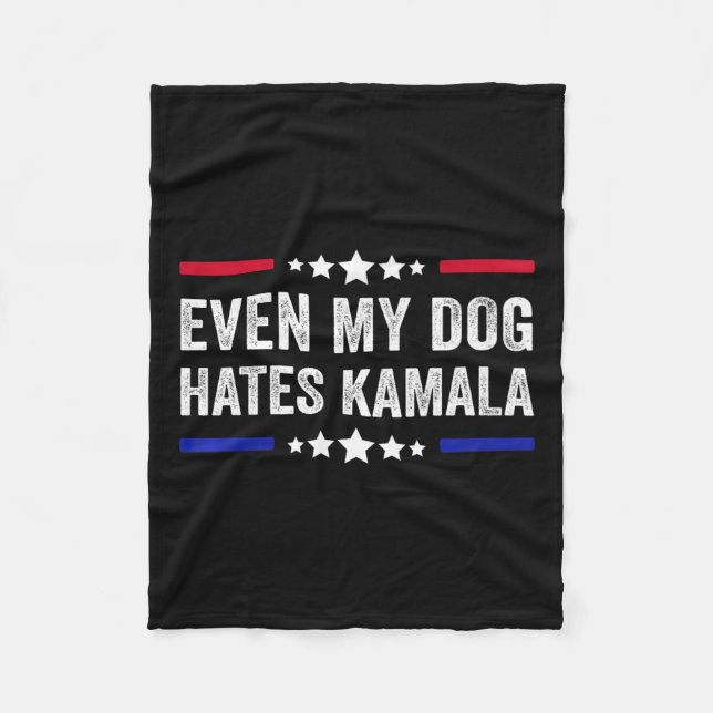 Sogar mein Hund hasst Kamala Harris 2024 amerikani Fleecedecke (Vorderseite)