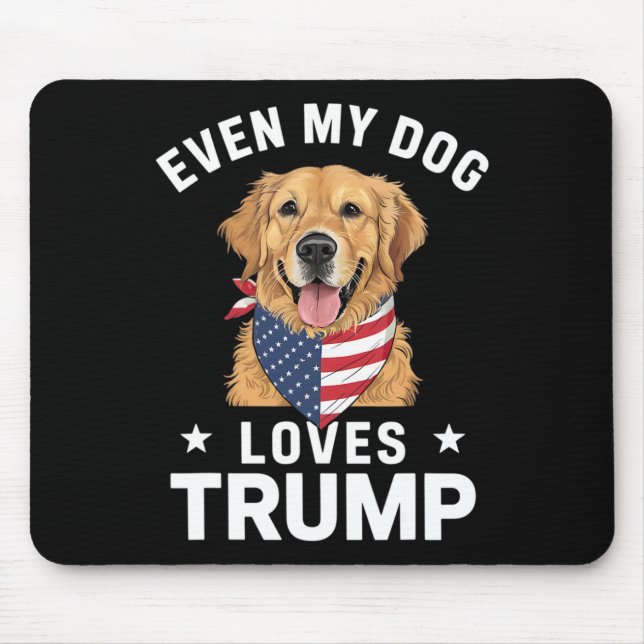 Sogar mein Hund Lieben Trump US Flag Bandana Mousepad (Vorne)