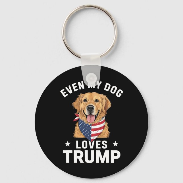 Sogar mein Hund Lieben Trump US Flag Bandana Schlüsselanhänger (Vorderseite)
