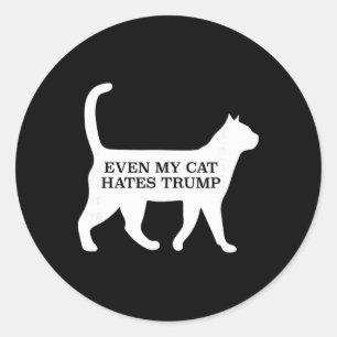 Sogar meine Katze hasst Trump Runder Aufkleber