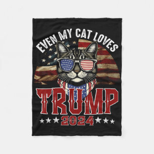 Sogar meine Katze liebt Trump 2024 Usa Amerikanisc Fleecedecke