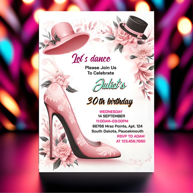 Sogar Shoe Stylish Adult Ladys Night 30. Geburtsta Einladung (Von Creator hochgeladen)