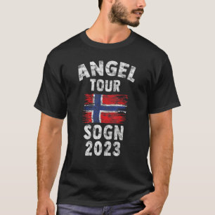 Sogn 2023 Angel Tour nach Norwegen mit Flagge T-Shirt