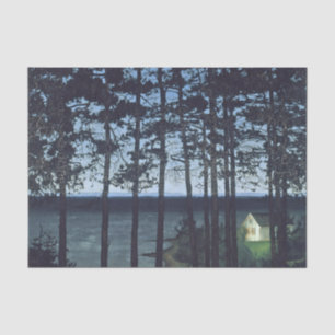 Sohlberg Fishermans Hütte Landschaftsbild Malerei Seidenpapier