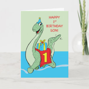 Sohn, 1. Geburtstag Dinosaurier Karte