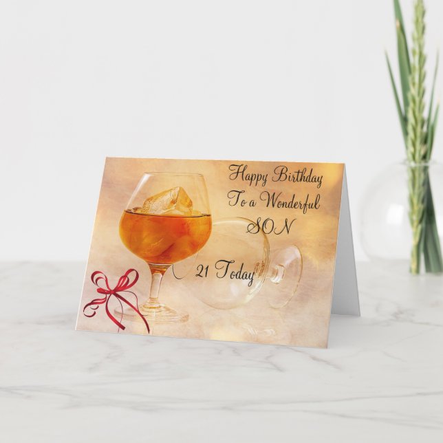 SOHN-21. GEBURTSTAGS-KARTE KARTE (Vorderseite)