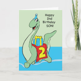 Sohn, 2. Geburtstag Dinosaurier Karte